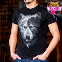 Светящаяся футболка "Волк Инь-Ян"